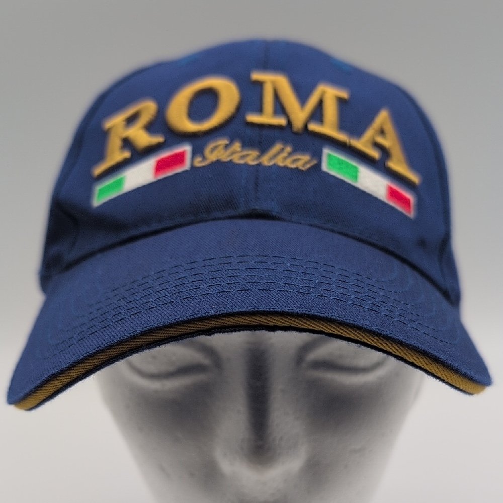 Roma Blue Cap with Gold Embroidery